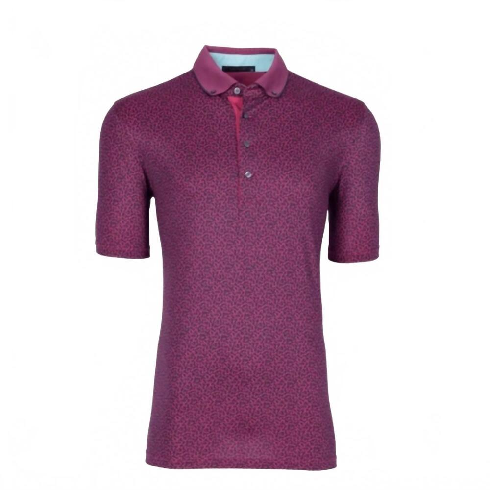 NEW GREYSON CLOTHIERS men's coral dreams polo in red/ aqua